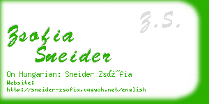 zsofia sneider business card